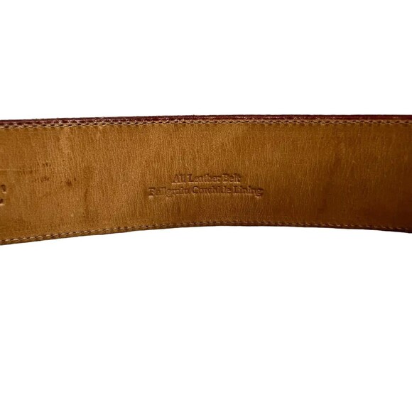 Zele Western Belt  Women's M  Brown Croc Embossed Leather w Decorative Buckle - Picture 8 of 9